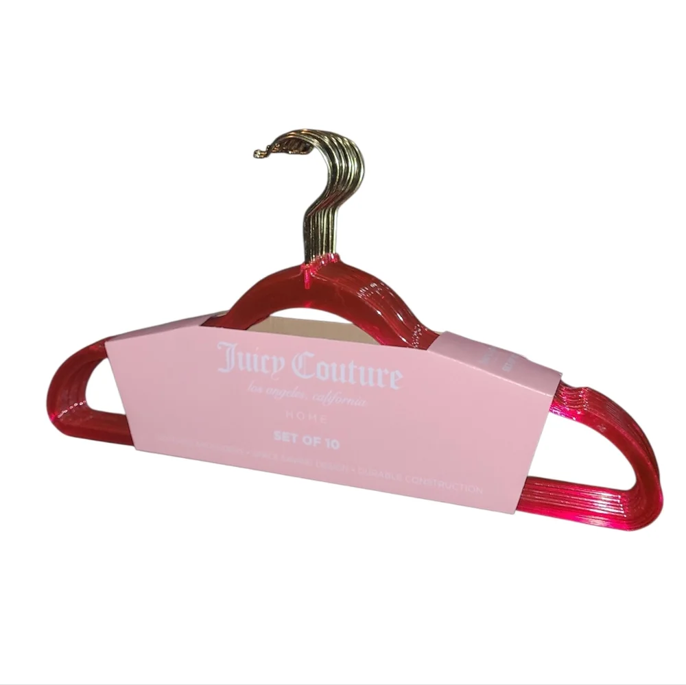 Juicy Couture Pink and Gold Hangers - Set Of 10
